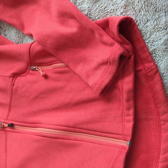 The North Face Red Orange Full Zip Fitted Active Sweatshirt Size M - Picture 4 of 6